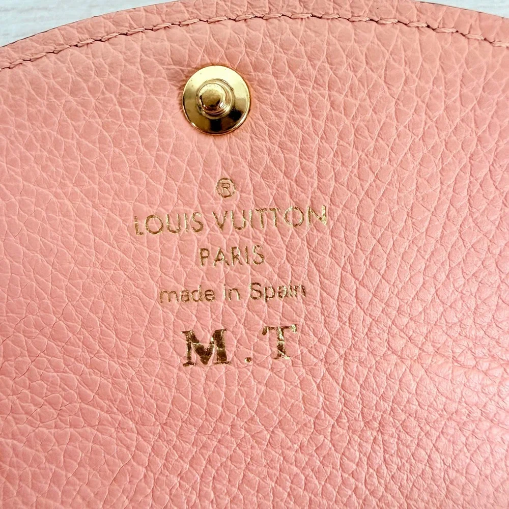 Louis Vuitton Rosalie Coin Purse Peach Pink Monogram Empreinte Leather Wallet